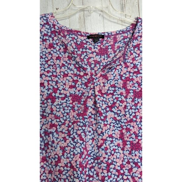 Lane Bryant 18 20 Top 2X Multicolor Colorful Pink Geometric - Picture 2 of 7